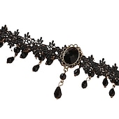 billige Tilbehør og mer-halskjede blonder choker halskjede punk &amp;amp; gotisk blonder legering for disco cosplay karneval kvinners kostyme smykker mote smykker