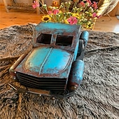 abordables Statues-Pot de fleur de voiture rétro, jardinière succulente, ornement artisanal rétro en résine pour la maison, jardin, décoration de cour