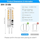 abordables Ampoules LED double broche-10 pièces 2 W LED à Double Broches 200 lm G4 T 32 Perles LED SMD 3014 Blanc Chaud Blanc Froid Blanc Naturel 220-240 V 110-130 V