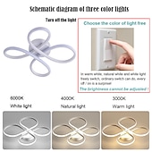 billige Taklamper-moderne taklys ring design led svart taklampe 3 farger akryl taklampe pendelbelysning for stue soverom spisestue kjøkken foajé 110-240v