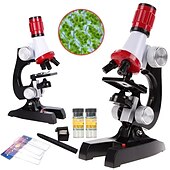 baratos Brinquedos Educativos-brinquedos de microscópio de alta definição e alta potência para experimentos de ciências biológicas de ensino médio e primário, quebra-cabeças portáteis para crianças, presentes científicos e