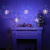 billige Julelys-led fyrverkeri lys utendørs vanntett hengende starburst string lys for ferie dekor fairy new year lys