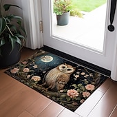 preiswerte Fußmatten-Florale Eulen-Fußmatte, Fußmatten, waschbare Teppiche, Küchenmatte, rutschfester, ölbeständiger Boho-Teppich, Innen- und Außenmatte, Schlafzimmer-Dekor, Badezimmermatte, Eingangsteppich