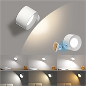 abordables Luces de disco-Luces LED para gabinete con control remoto, lámpara de pared recargable de 3000 mah, 3 temperaturas de color, luz magnética regulable con rotación de 360 °, para pasillo junto a la cama del dormitorio
