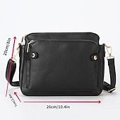 cheap Handbag &amp; Totes-Women&#039;s Vintage Three-Layer Leather Crossbody Shoulder &amp; Clutch Bag – Multi-Compartment Design for Casual, Work, and Travel Use