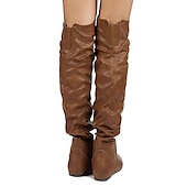 cheap Slouch Boots-Women&#039;s Over-the-Knee Slouch Boots - Stylish Fall and Winter Footwear for Casual Outings and Outdoor Adventures