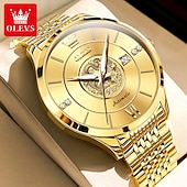abordables Relojes mecánicos-OLEVS Hombre Relojes Mecánico Lujo Esfera Grande Moda Negocios Cuerda Automática Luminoso Calendario IMPERMEABLE Acero Reloj