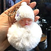 halpa Riipukset ja koristeet-söpö pompon nukkuva vauva nukke auton avaimenperä luova auton avaimenperä auton avaimenperä laukku riipus