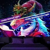 Χαμηλού Κόστους Μαύρισμα ταπετσαρία-blacklight ταπετσαρία uv αντιδραστική λάμψη στη σκοτεινή λάμψη πάρτι νέον δράκος βιβλίο ψυχεδελικό trippy ομιχλώδες κρεμαστή ταπισερί τοίχου τοιχογραφία για κρεβατοκάμαρα σαλονιού