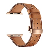olcso Apple óraszíjak-Kompatibilis valamivel Apple Watch óraszíj 38mm 40mm 41mm 42mm 44mm 45mm 49mm Női Pillangó csat Luxus Valódi bőr Csere óraszíj mert iwatch Ultra 2 Series 9 8 7 SE 6 5 4 3 2 1