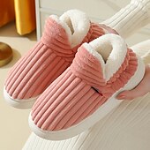 ieftine Flip-Flops de Damă-papuci de casă roz de pluș pentru femei, cu căptușeală din lână – pantofi confortabili, anti-alunecare, pentru confortul casei