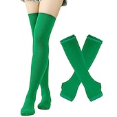 abordables Accesorios-Calcetines hasta rodilla Calcetines de Navidad Mujer Navidad Carnaval Mardi Gras Nochebuena Retro Antiguo Guantes Calcetines