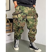 billiga Cargobyxor-Herr Militärbyxor Cargo byxor Camo byxor Ficka Kamuflasje Komfort Andningsfunktion Utomhus Dagligen Utekväll Mode Ledigt Armégrön