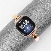 olcso Fitbit óraszíjak-Smart Watch Band Kompatibilis valamivel FitBit Versa 4, Sense 2, Versa 3, Sense ötvözet Okos óra Szíj Női Csillogás Kristály Ékszer karkötő Csere Karszalag