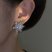 economico Orecchini-Per donna Zirconi Orecchini a bottone Gioiellerie Classico Prezioso Forma di fiore Moda Semplice Orecchini Gioielli Argento Per Regalo Festival 1 paio
