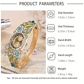 tanie Zegarki kwarcowe-5 sztuk zestaw luksusowa damska bransoletka zegarki kwarcowe moda rhinestone kwarcowa bransoletka na mankiet zegarek owalny wskaźnik analogowy zegarek na rękę zestaw biżuterii prezent dla mamy dla niej