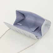 お買い得  クラッチバッグ＆イブニングバッグ-女性用シルバーグリッターイブニングクラッチバッグ - カクテル、結婚式、フォーマルなイベントに最適なチェーンストラップ付きエレガントなショルダーバッグ