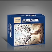 economico Puzzle-creativo 1000 pezzi di carta bianca piatta carta addensata puzzle circolare luna amore mare puzzle giocattolo per adulti