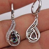 economico Orecchini-Per donna Zirconi Orecchini a goccia Gioiellerie Classico Prezioso Personalizzato Moda Argento Orecchini Gioielli Oro / Bianco Per Regalo Festival 1 paio