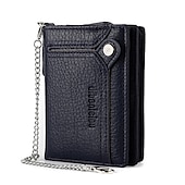 economico porta carte e custodie-portafoglio da uomo in pelle combinazione porta carte d&#039;identità in pelle pu con design a catena antifurto