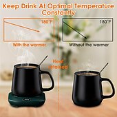 cheap Kitchen Appliances-Electric Coffee Mug Heater for Desk Auto Shut off USB Tea Milk Beverage Cup Heater Heating Plate for Office Home 3 Temperature Setting