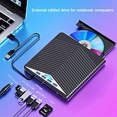 abordables Cables y adaptadores-Reproductores de cd/dvd externos con 4 usb con luces led para ordenadores personales, reproductores de cd/dvd. Lector de tarjetas extensor multifunción tipo c para windows/liunx/mac os/para mac