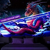 Χαμηλού Κόστους Μαύρισμα ταπετσαρία-blacklight ταπετσαρία uv αντιδραστική λάμψη στη σκοτεινή λάμψη πάρτι νέον δράκος βιβλίο ψυχεδελικό trippy ομιχλώδες κρεμαστή ταπισερί τοίχου τοιχογραφία για κρεβατοκάμαρα σαλονιού