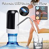 abordables Électroménager-Pompe à bouteille d&#039;eau 1 pièce, pompe à bouteille d&#039;eau électrique, pompe à eau potable automatique rechargeable par USB pour bouteilles universelles de 3 à 5 gallons, distributeur d&#039;eau de camping portable