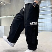 cheap Bottoms-Kids Boys Pants Trousers Pocket Solid Color Keep Warm Comfort Pants School Sports Daily Black Coffee