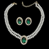 billige Smykkesett-Smykke Sett 1set Imitert Perle Strass 1 Halskjede Øredobber Dame Elegant Årgang Fransk Multi Layer Prinsesse Smykkesett Til Bryllup Fest jubileum