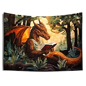 お買い得  動物のタペストリー-ドラゴン読書本ぶら下げタペストリー壁アート大型タペストリー壁画装飾写真の背景毛布カーテン家の寝室のリビングルームの装飾