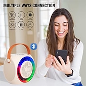 halpa Kaiuttimet-mini karaokelaite lapsille kannettava bluetooth karaokekaiutin 2 langattomalla mikrofonilla ja led-valoilla kotibileisiin syntymäpäivälahjoja pojille/tytöille