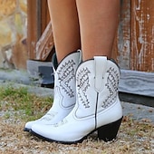 levne Cowboy &amp; Western Boots-dámské červené westernové kovbojské boty s výšivkou pro vintage styl i každodenní nošení
