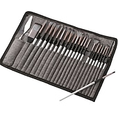 cheap Art &amp; Painting Supplies-Art 24 Pieces Paint Brush Set Enhanced Synthetic Brush Set with Cloth Roll and Palette Knife for Acrylic, Oil, Water