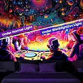 preiswerte Blacklight -Wandteppiche-Schwarzlicht-Wandteppich, UV-reaktiv, leuchtet im Dunkeln, Party, Neon, Trippy, Misty Bar, Konzert, Wandteppich, Wandbild für Wohnzimmer, Schlafzimmer