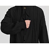 baratos Tops-Retro Vintage Punk e gótico Medieval Blusa / Camisa Baile de Máscara Vampiros Cavalheiro Outlander Com Babados Cor Sólida Fantasia Homens Pirata Fantasia Real Carnaval Baile de Máscaras Espetáculo