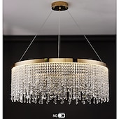 preiswerte Kronleuchter-Deckenleuchten, moderne LED-Kronleuchterlampe, moderner Kristallkronleuchter, kompatibel mit Wohnzimmer, goldene runde Kristalllampe, luxuriöse Wohndekorleuchte, LED-Hängeleuchte, moderne