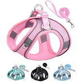 cheap Dog Collars, Harnesses &amp; Leashes-Dog Harness for Small Medium Dogs No Pull Puppy Harness and Leash Set Puppy Harness for Small Dogs Step in Harness for Small Dogs Small Dog Harness mesh Dog Harness.