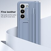 cheap Samsung Cases-Phone Case For Samsung Galaxy Z Fold 6 Z Fold 5 Z Fold 4 Back Cover with Stand Holder with Screen Protector with S Pen Solid Color PC PU Leather