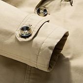 abordables Gabardina para hombre-Hombre Chaqueta de transición Gabardina Gabardina Diario Primavera &amp; Otoño Poliéster Cortavientos Ropa de calle Ropa Vintage Color sólido Solapa de Pico