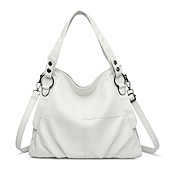 economico Borsette e borse tote-Per donna Borsa Borsa a tracolla Borsa a spalla Borsa Boston Pelle PU All&#039;aperto Shopping Quotidiano Cerniera Grande Capacità Impermeabile Durevole Tinta unica Trapuntato Rosso violaceo Nero Bianco