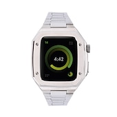 preiswerte Apple Watch-Armbänder-Gliederarmband Kompatibel mit Apple Watch Armband 40mm 41mm 44mm 45 mm mit Fall Herren Schmetterlingsschnalle Edelstahl Ersatzarmband für iwatch Series 9 8 7 6 5 4 SE