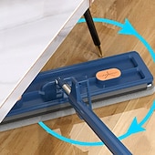 economico Prodotti per la pulizia-spazzolone piatto grande, ruotabile a 360° spazzolone piatto in microfibra per grandi superfici, con raschietto per l&#039;asciugamento dell&#039;acqua, spazzolone con manico lungo in acciaio inox per pavimenti