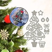 levne nástěnné šablony-1ks vánoční stromeček kovová vyřezávací matrice scrapbooking embossovací přání výroba šablon kutilství pro kutily přáníčka ruční výroba účtu
