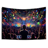 preiswerte Blacklight -Wandteppiche-Schwarzlicht-Wandteppich, UV-reaktiv, leuchtet im Dunkeln, Party, Neon, Trippy, Misty Bar, Konzert, Wandteppich, Wandbild für Wohnzimmer, Schlafzimmer