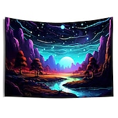 billige Blacklight -billedvev-blacklight billedvev uv reaktiv glød i mørket glød party neon trippy tåkete fjellsopp hengende billedvev veggkunst veggmaleri for stue soverom