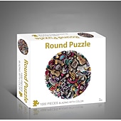 economico Puzzle-creativo 1000 pezzi di carta bianca piatta carta addensata puzzle circolare luna amore mare puzzle giocattolo per adulti