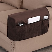 baratos Capa para assento de Sofá &amp; Apoios de Braços-2 peças capas de apoio de braço para cadeiras e sofás capas de braço de sofá para capas de apoio de braço de sofá com bolso lateral protetor de móveis antiderrapante capas de apoio de braço laváveis