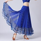 voordelige Oefen Kleding-Ballroomdansen Rokken Prints Gesplitst Tule Dames Prestatie Opleiding Hoog Polyester