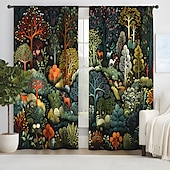 billiga Gardiner och draperier-2 paneler gardiner för vardagsrum sovrum, blommor gardin draperier för sovrum dörr kök fönster behandlingar värmeisolerade rum mörkare